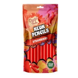 CANDY PARADISE SOUR NEON PENCILS STRAWBERRY LEMONADE HALAL 12x130g